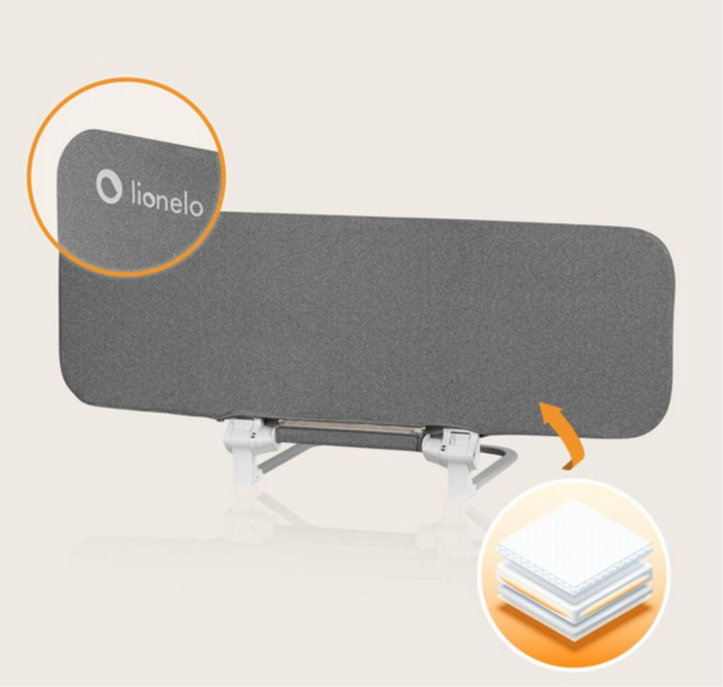 LIONELO LORA ZAŠTITNA OGRADA ZA KREVET SIVA 105X45CM