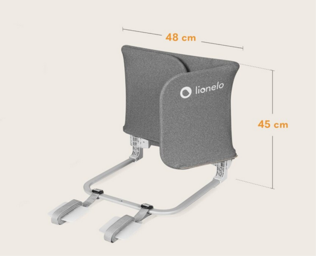 LIONELO LORA ZAŠTITNA OGRADA ZA KREVET SIVA 105X45CM