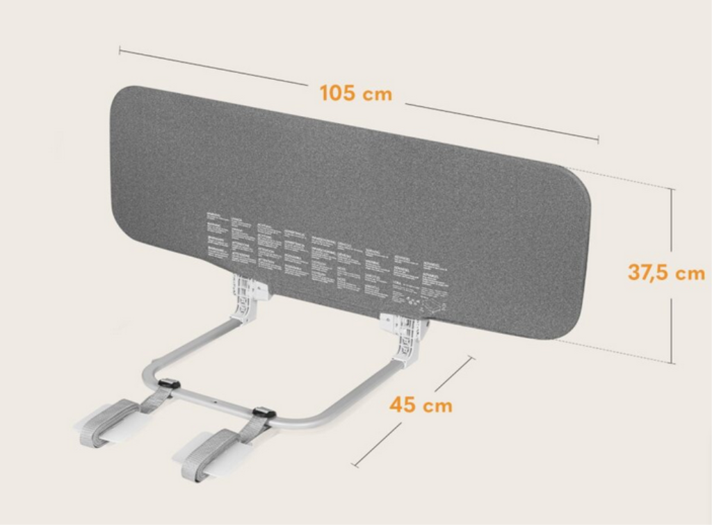LIONELO LORA ZAŠTITNA OGRADA ZA KREVET SIVA 105X45CM
