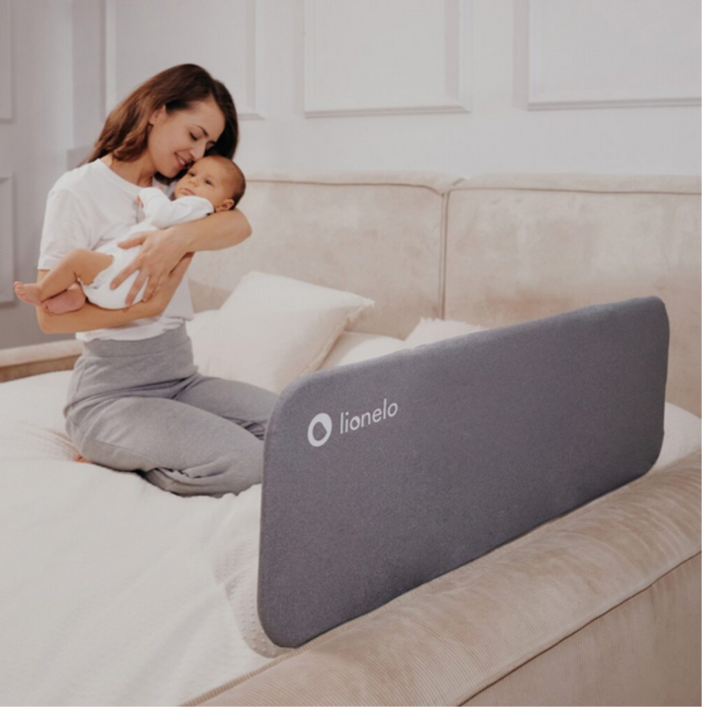 LIONELO LORA ZAŠTITNA OGRADA ZA KREVET SIVA 105X45CM