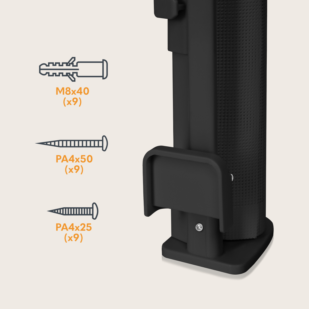 LIONELO THEA ZAŠTITA ZA VRATA/STUBIŠTA 140X80CM CRNA