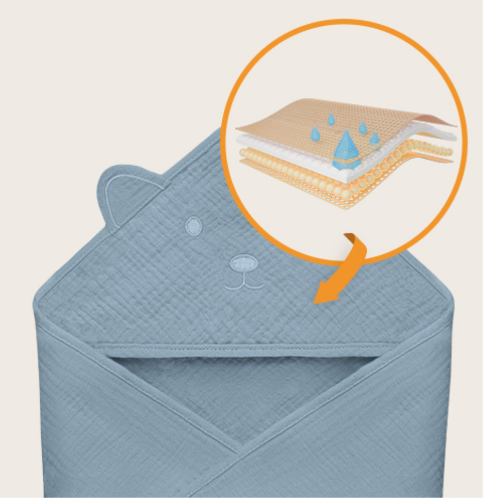 LIONELO RUČNIK OD MUSLINA S KAPULJAČOM GREY SKY