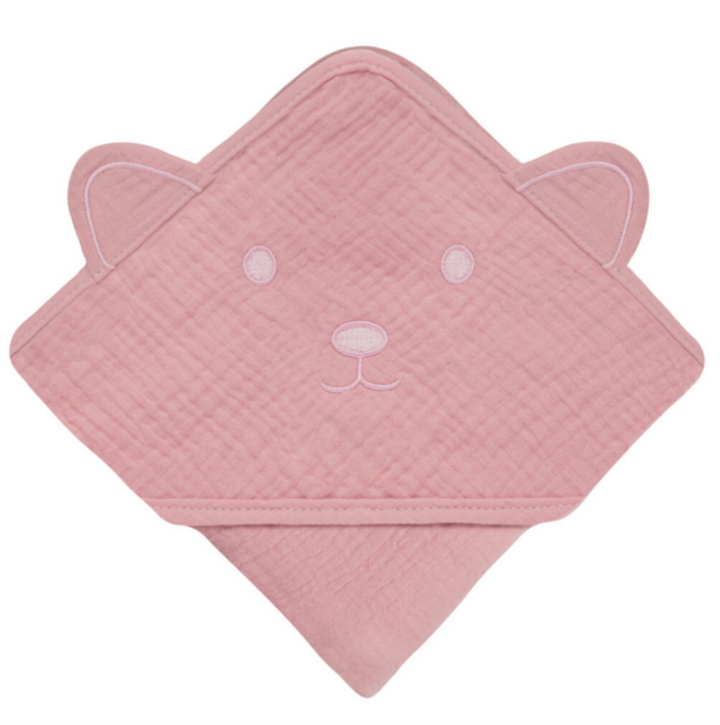 LIONELO RUČNIK OD MUSLINA S KAPULJAČOM ROZI