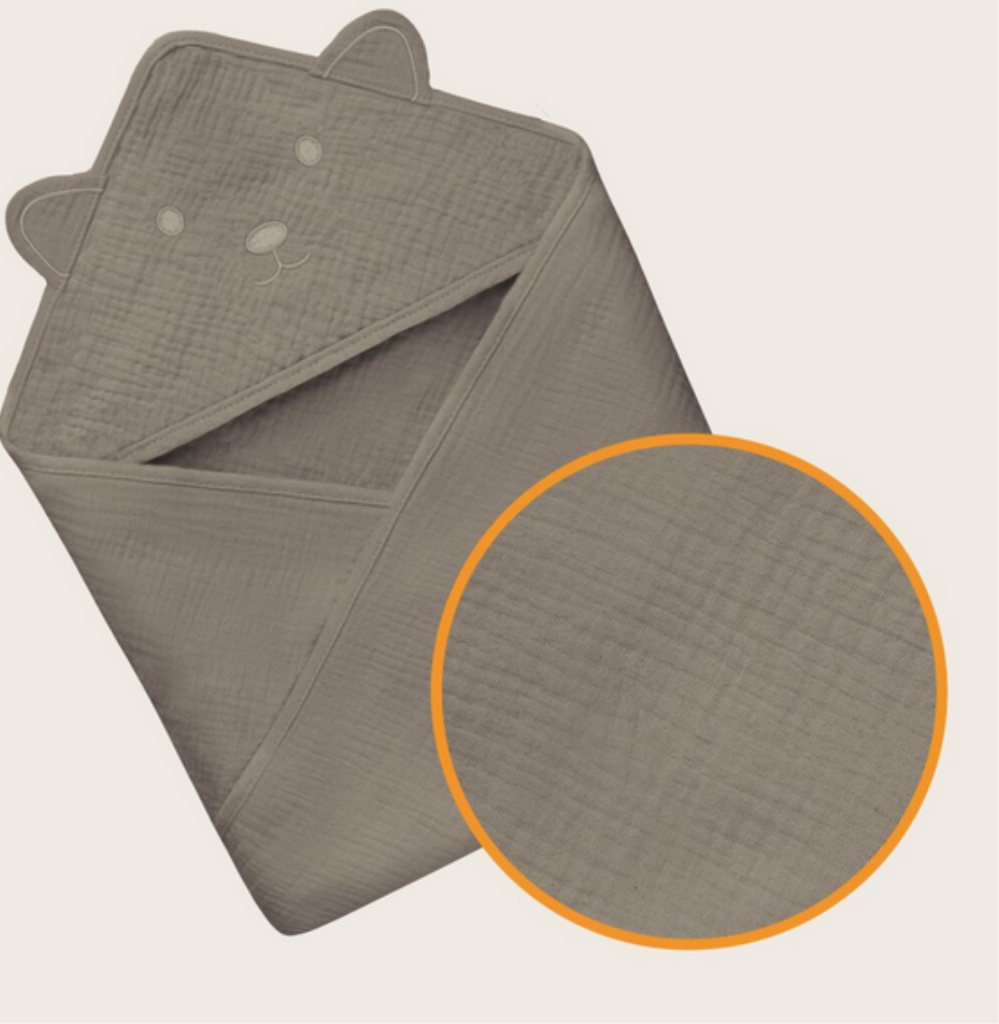 LIONELO RUČNIK OD MUSLINA S KAPULJAČOM BEŽ CAPPUCCINO