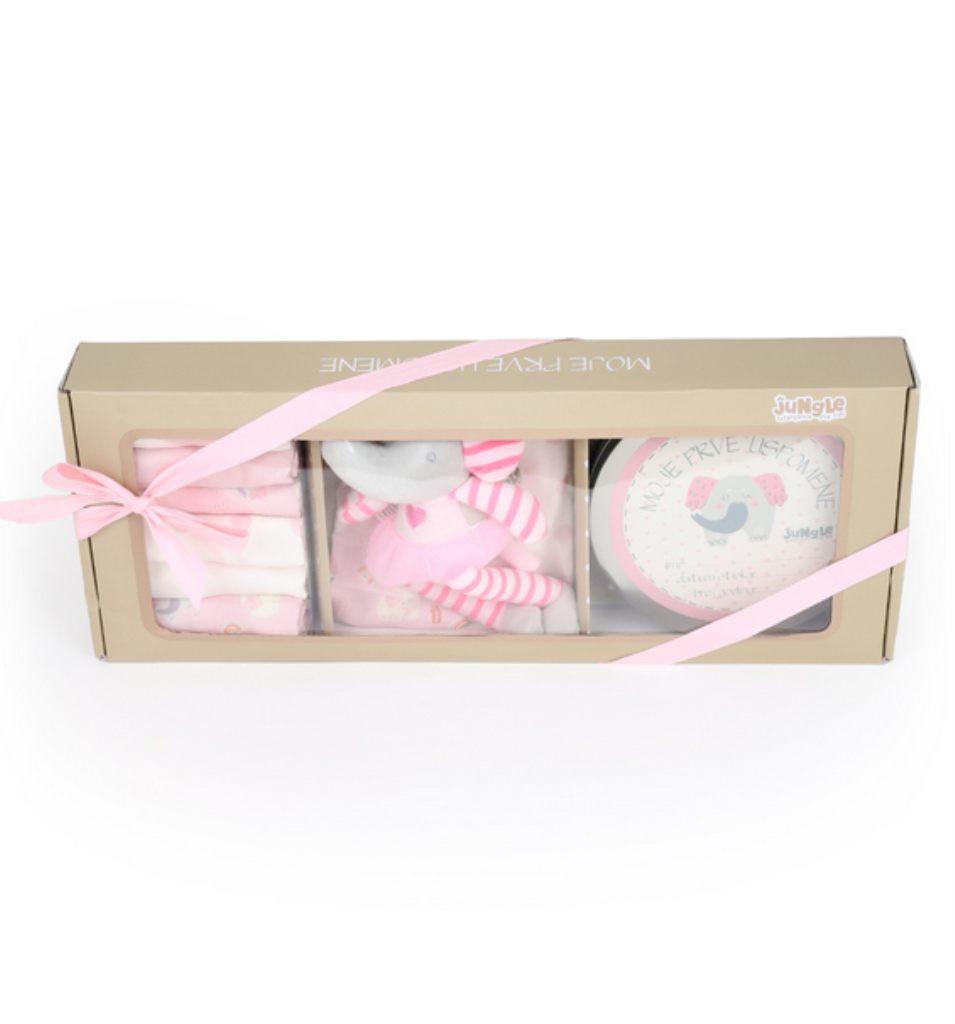 BEBI SET/PRVI OTISAK ROZI SLON FOR.