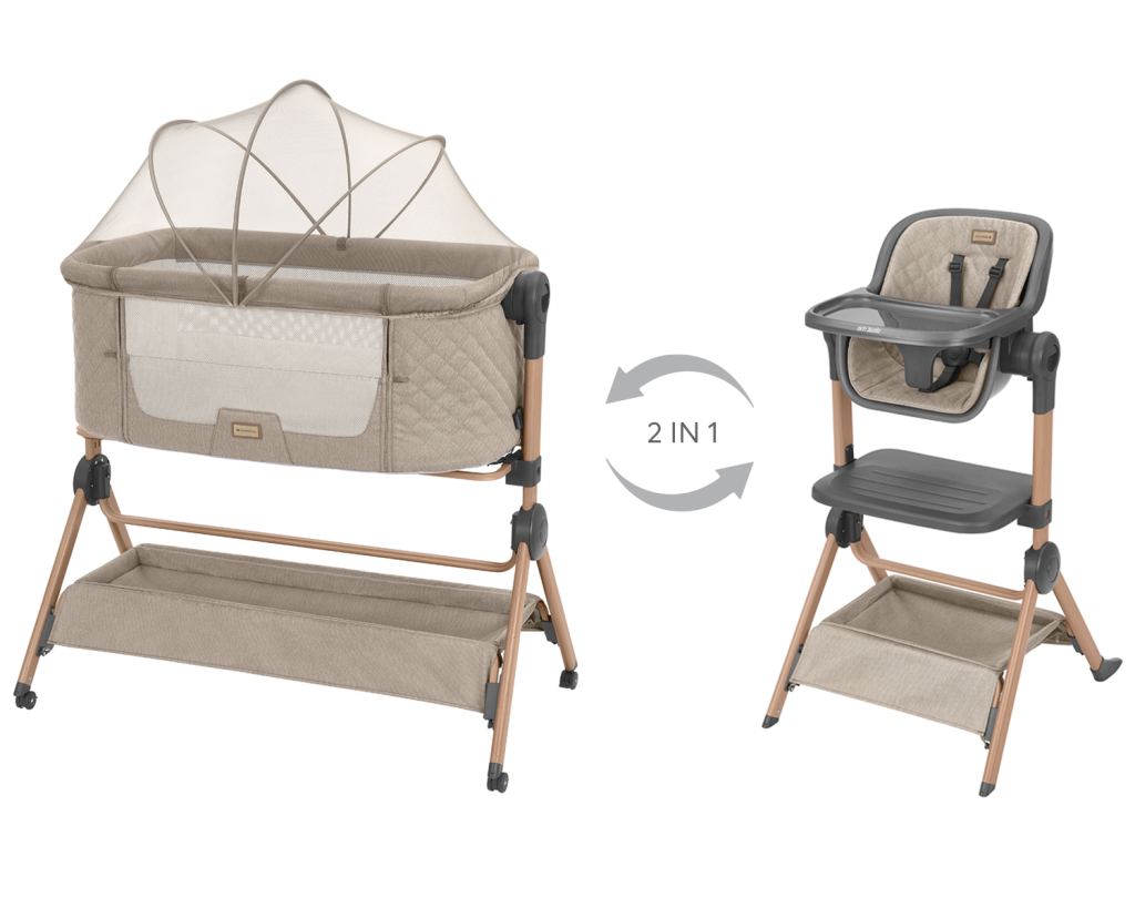 KIKKA BOO SLEAT ME 2U1 KOLIJEVKA+HRANILICA,BEIGE