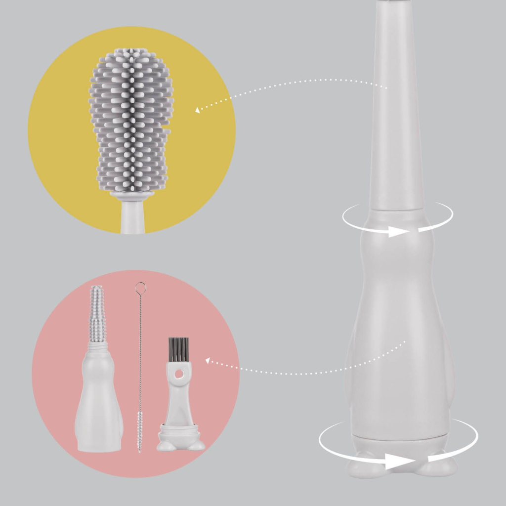 ZOPA SILIKONSKA ČETKA DA DJEČJE BOČICE 3U1,LIGHT GREY