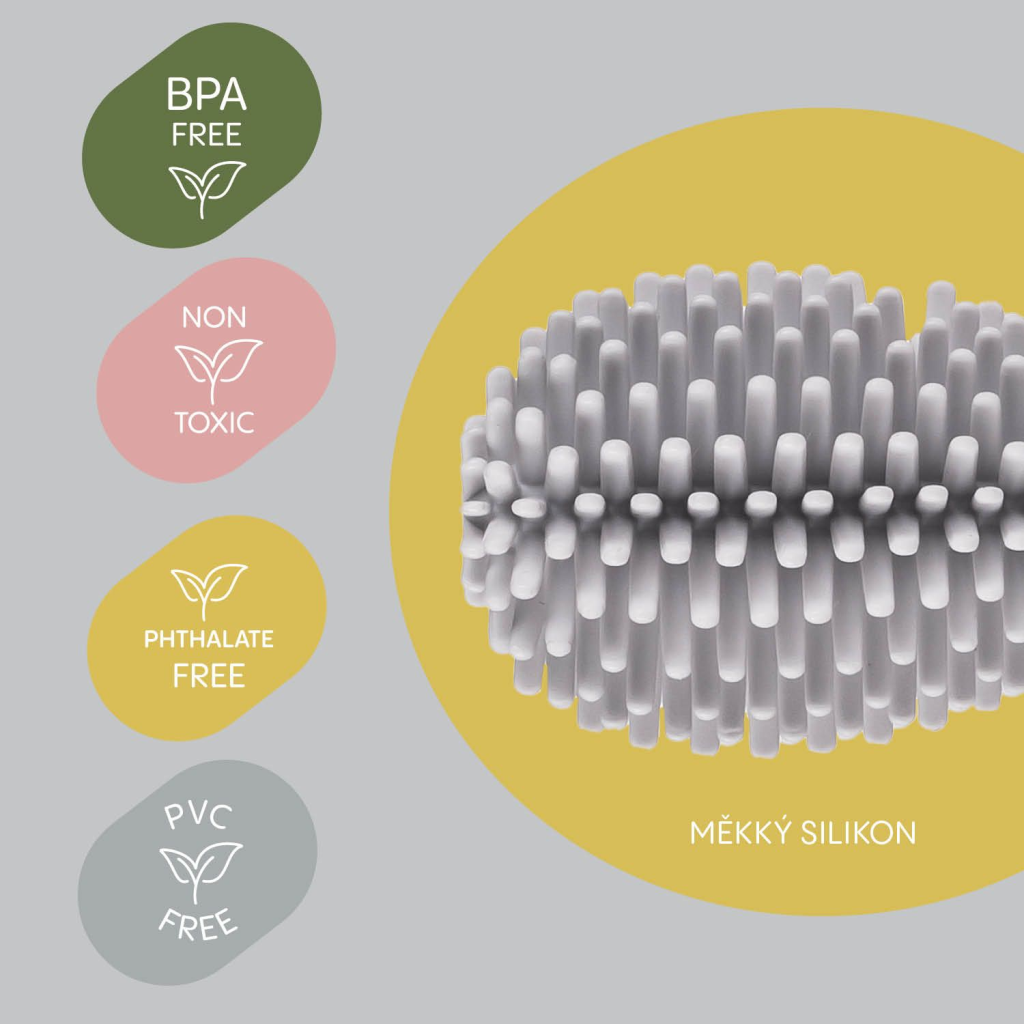 ZOPA SILIKONSKA ČETKA DA DJEČJE BOČICE 3U1,LIGHT GREY