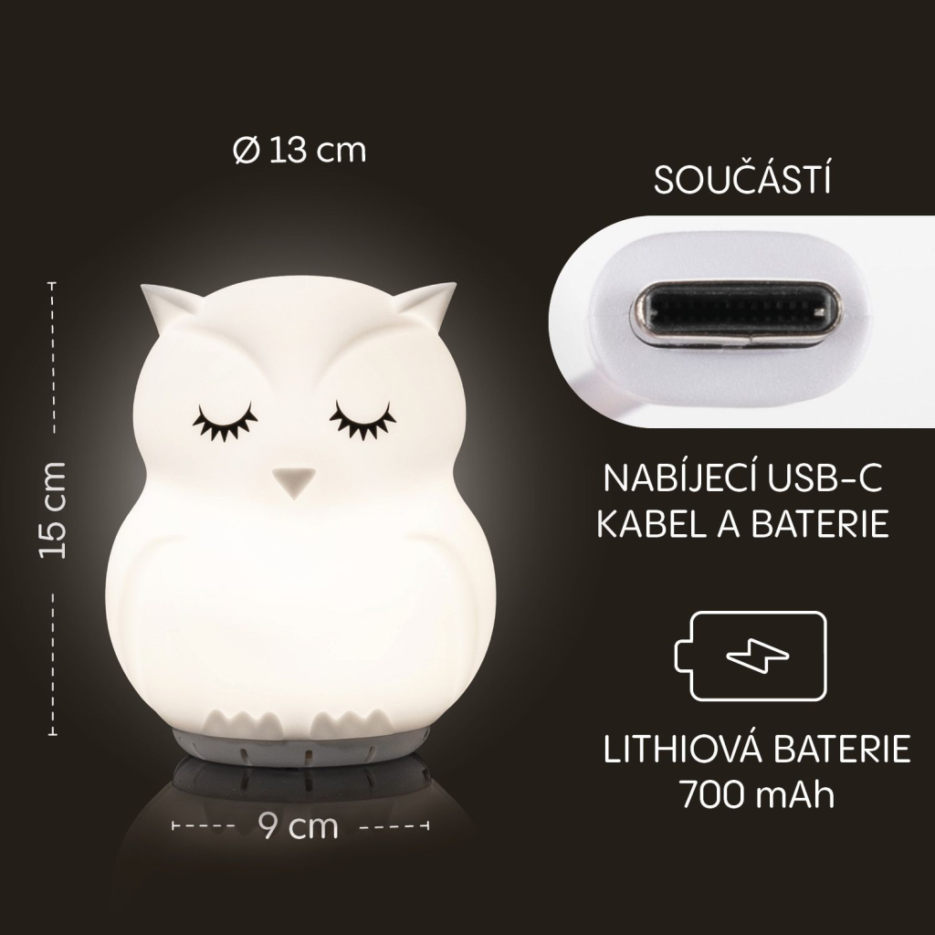 ZOPA SILIKONSKA LD LAMPA S GLAZBOM,VEL.L,OWL