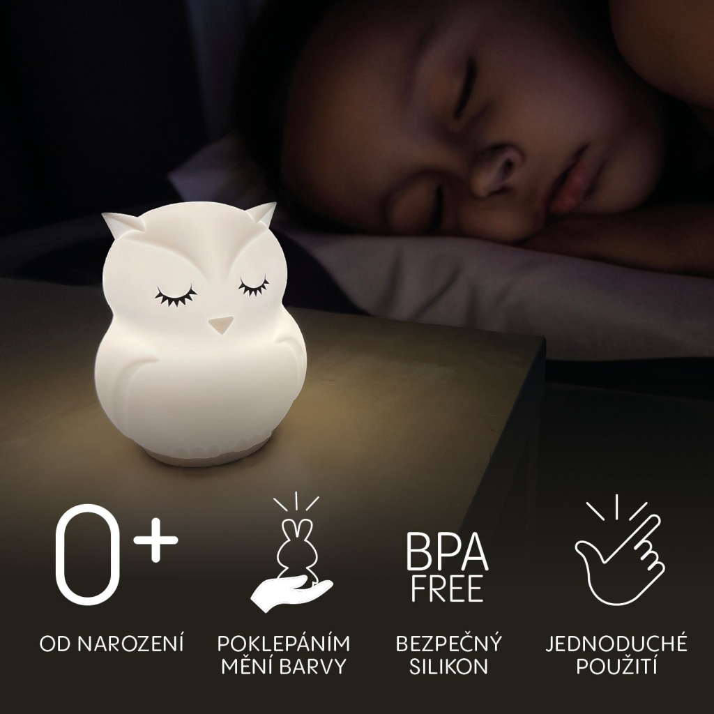 ZOPA SILIKONSKA LED LAMPA VEL.M,OWL
