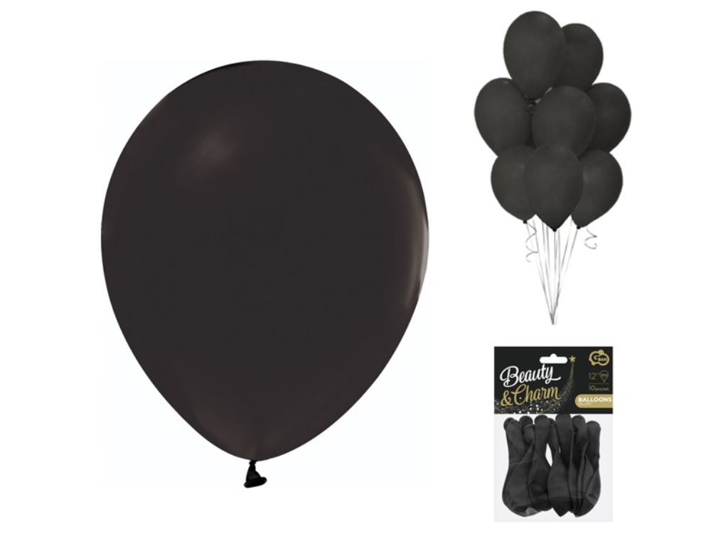 BALONI PASTELNO CRNI 30CM 10/1