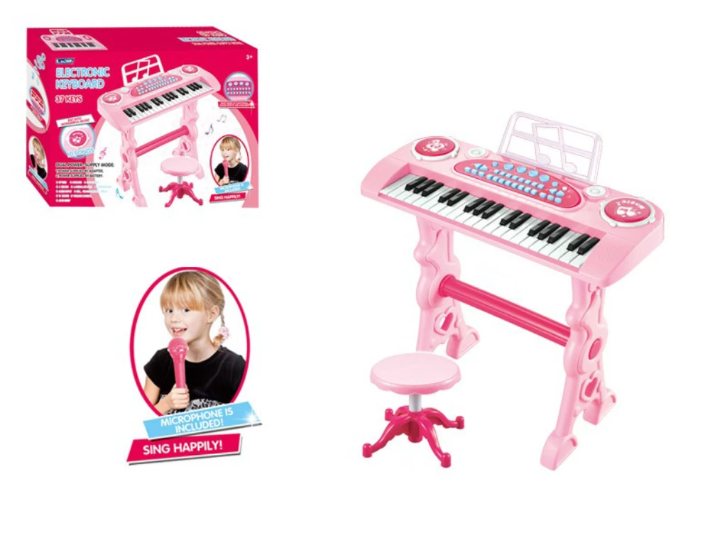 FUNTOY IGRAČKA KLAVIR SA POSTOLJEM, STOLICOM I MIKROFONOM, PINK