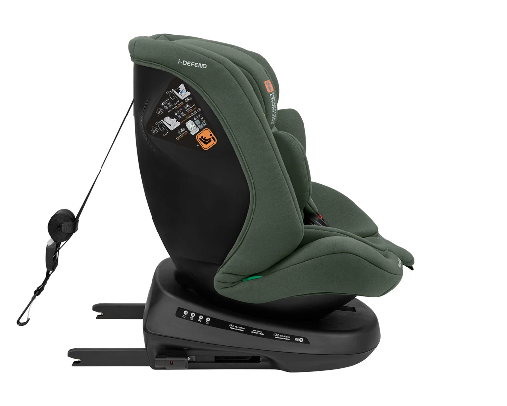 KIKKA BOO AUTOSJEDALICA 40-150CM I-DEFEND I-SIZE ARMY GREEN