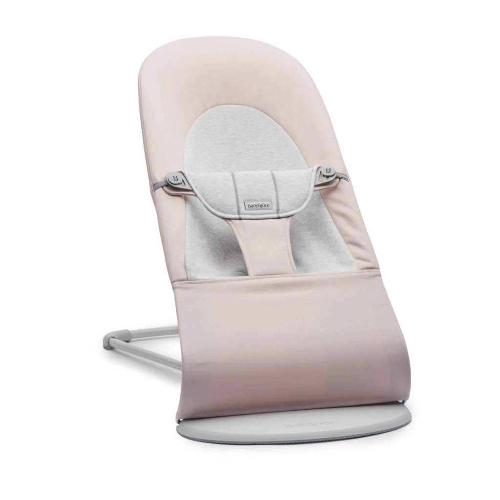 BABYBJORN BALANCE SOFT WOVEN/JERSEY LEŽALJKA, LIGHT PINK-GREY