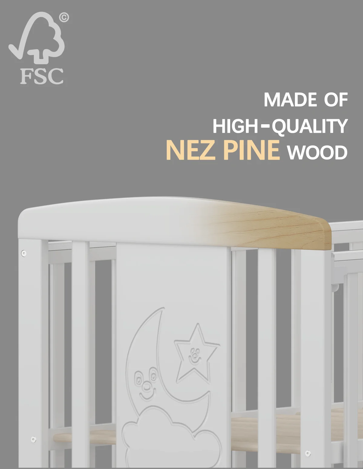 NESTA DRVENI KREVETIĆ DREAMY 120X60CM