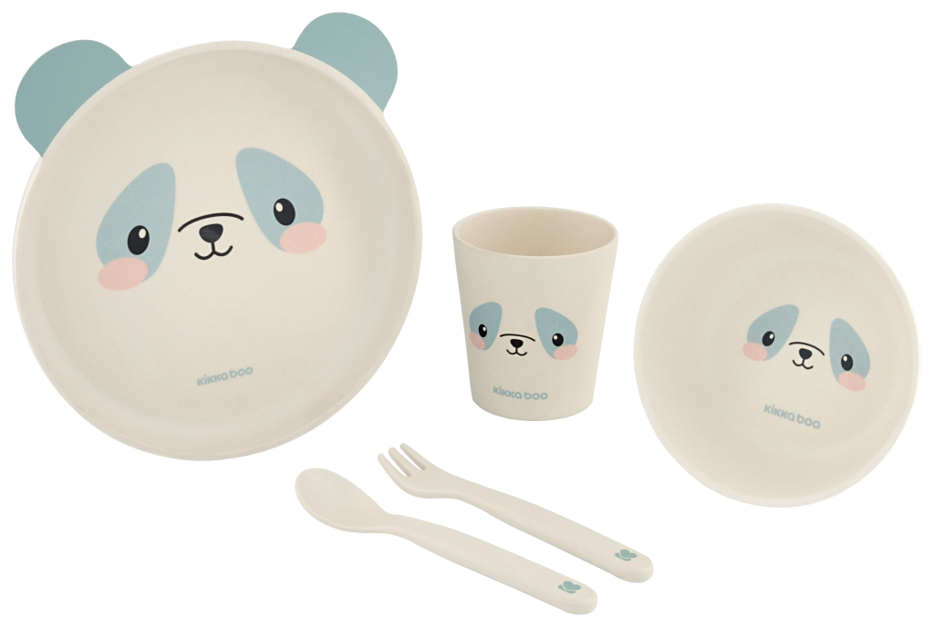KIKKA BOO SET ZA JELO BAMBUS PANDA PLAVO
