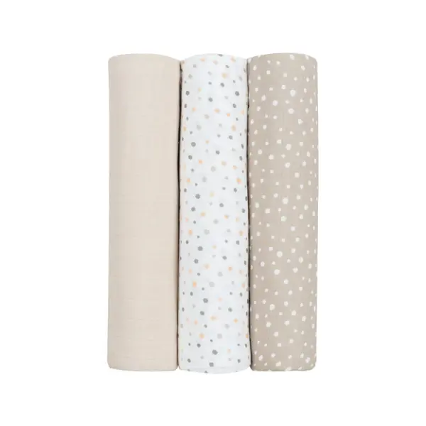 KIKKA BOO SET ZA POVIJANJE 3KOM 80/80CM,DOTS BEIGE