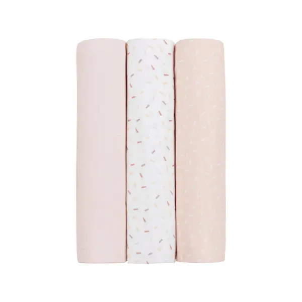 KIKKA BOO MUSLIN SET ZA POVIJANJE 3KOM 80/80CM,CONFETTI PINK