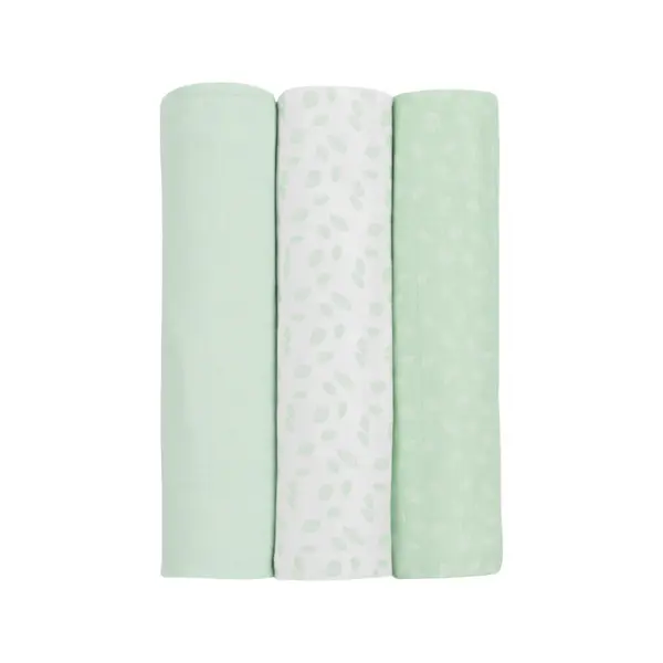 KIKKA BOO MUSLIN SET ZA POVIJANJE 3KOM 80/80CM,LEAVES MINT