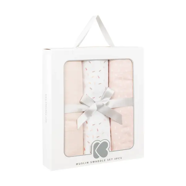 KIKKA BOO MUSLIN SET ZA POVIJANJE 3KOM 100/100CM,CONFETTI PI