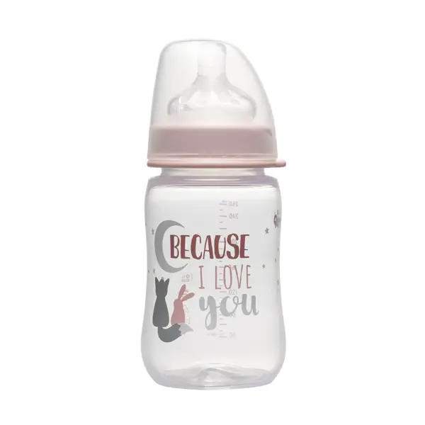 NIP PP BOČICA ŠIROKO GRLO, 260ML, VEL.0+, FLOW M, GIRL