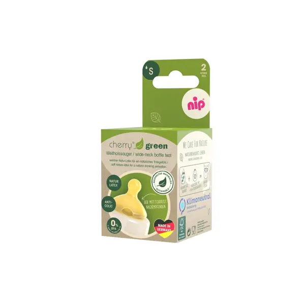 NIP CHERRY GREEN SISAČ,ŠIROKO GRLO,ANTICOLIC,LATEX,0+,FLOW M