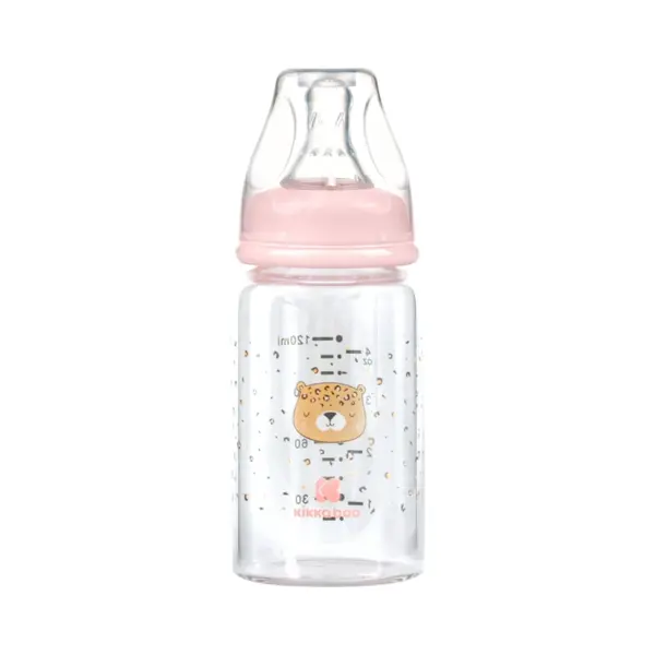 KIKKA BOO STAKLENA BOCA ZA HRANJENJE 120ML,SAVANNA PINK