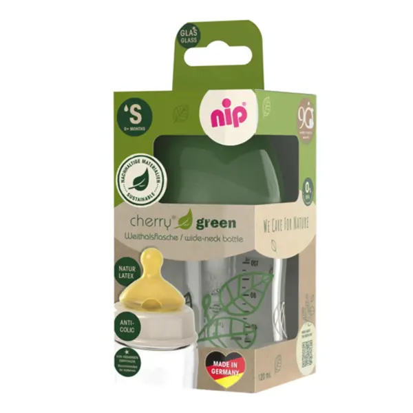 NIP STAKLENA BOCA ŠIROKOG GRLA,CHERRY GREEN BOY,GREEN,120ML