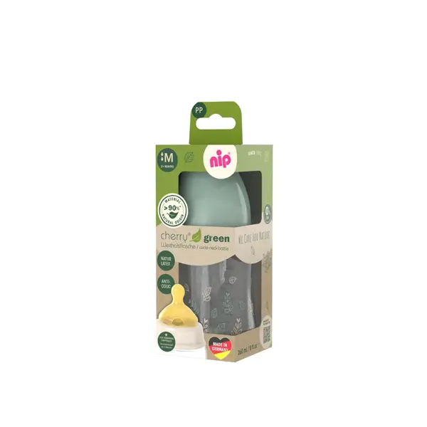 NIP BOCA ŠIROKOG GRLA PP,CHERRY GREEN BOY,GREEN,260ML,0+