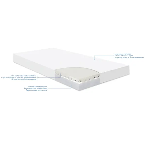 KIKKA BOO MADRAC NIGHT DREAM BAMBOO 60X120X10CM
