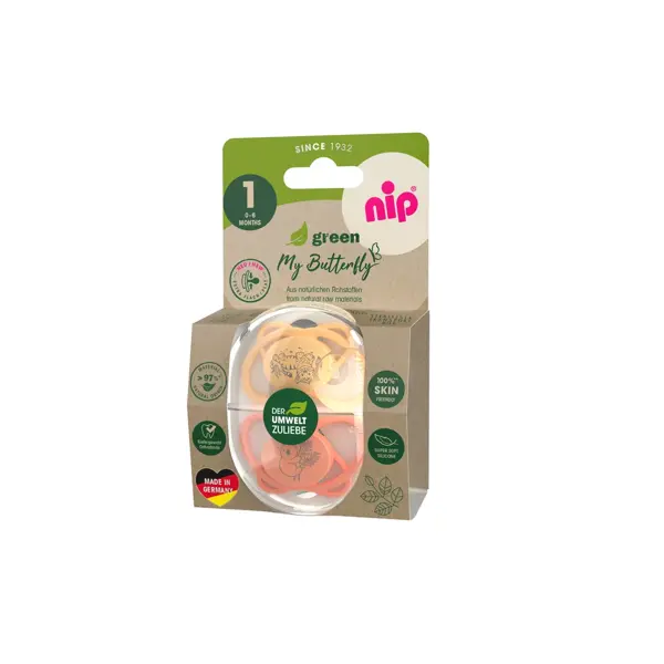 NIP BUTTERFLY GREEN,SILIK.,VEL.1, 0-6MJ