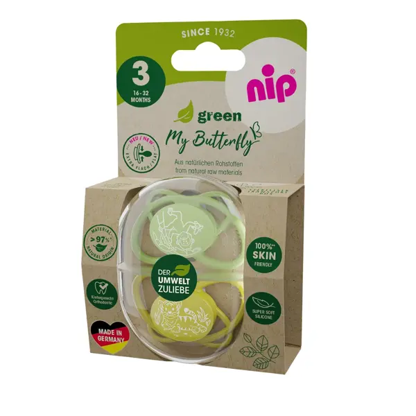 NIP BUTTERFLY GREEN SILIK.,VEL.3,16-36MJ