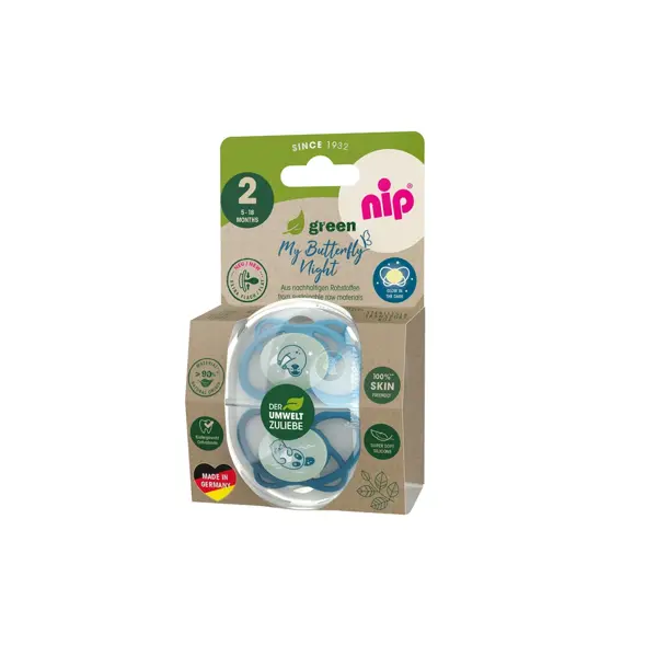 NIP BUTTERFLY NIGHT GREEN SILIK.,VEL.2,5-18MJ