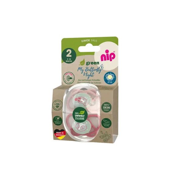 NIP BUTTERFLY NIGHT GREEN SILIK.,VEL.2,5-18MJ