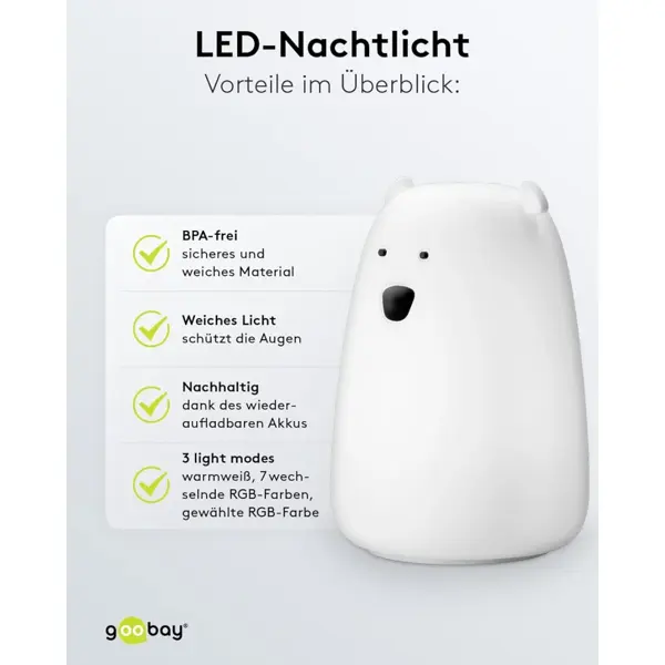 LED LAMPA MEDO,7 BOJA,PUNJIVA BATERIJA,TOUCH SENZOR