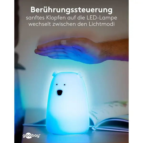 LED LAMPA MEDO,7 BOJA,PUNJIVA BATERIJA,TOUCH SENZOR
