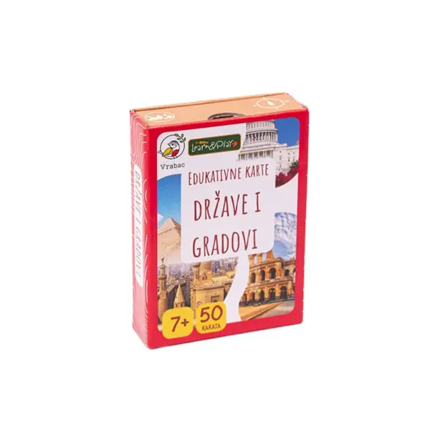 LEARN&PLAY EDUKATIVNE KARTE DRŽAVE I GRADOVI,VRABAC