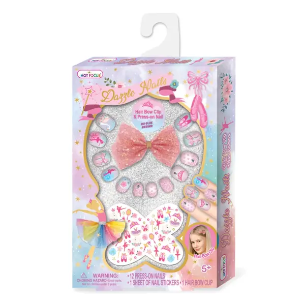 HOT FOCUS DAZZLE NAILS SET ZA NOKTE SA UKRASOM ZA KOSU