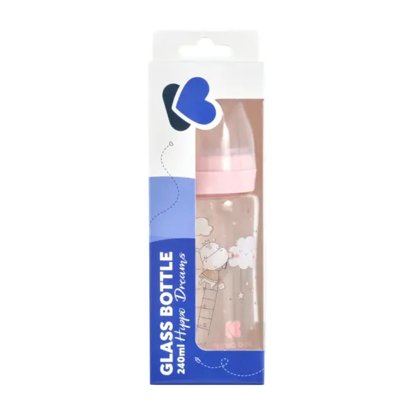 KIKKA BOO STAKLENA BOCA 240ML HIPPO DREAMS PINK