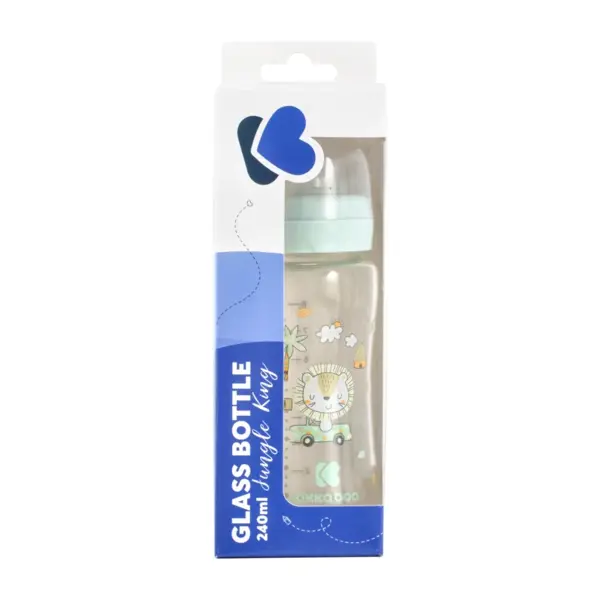 KIKKA BOO STAKLENA BOCA 240ML JUNGLE KING MINT