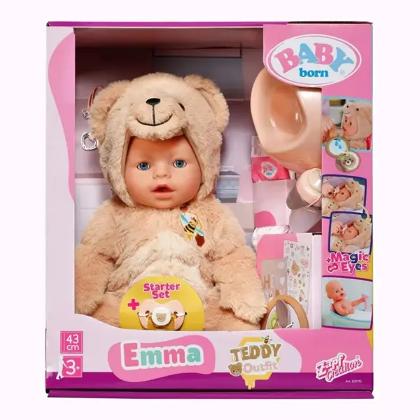 BABY BORN LUTKA EMMA BEAR STYLE 43CM