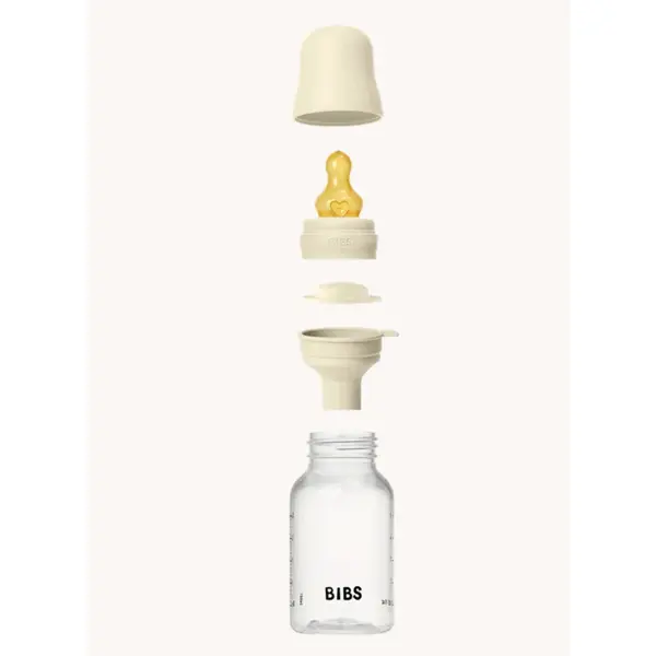 BIBS BOCA PP, 150ML, LATEX, 1PAK SLOW FLOW, IVORY