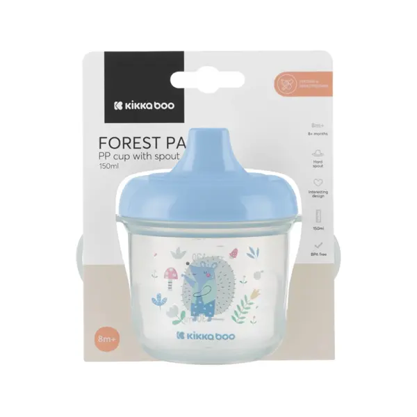 KIKKA BOO PP ŠALICA S IZLJEVOM 150ML FOREST PARTY BLUE