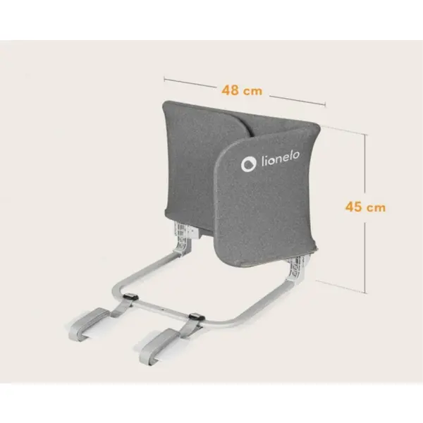 LIONELO LORA ZAŠTITNA OGRADA ZA KREVET SIVA 105X45CM