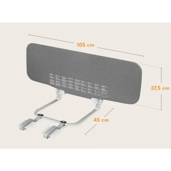LIONELO LORA ZAŠTITNA OGRADA ZA KREVET SIVA 105X45CM