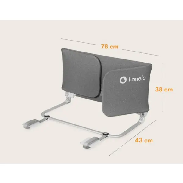 LIONELO LORA XL ZASTITNA OGRADA ZA KREVET GRAY STONE 150X45C