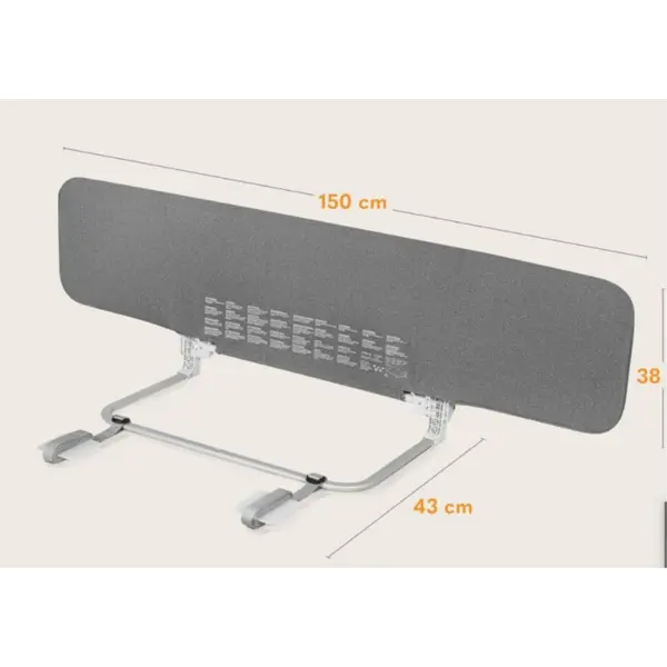 LIONELO LORA XL ZASTITNA OGRADA ZA KREVET GRAY STONE 150X45C
