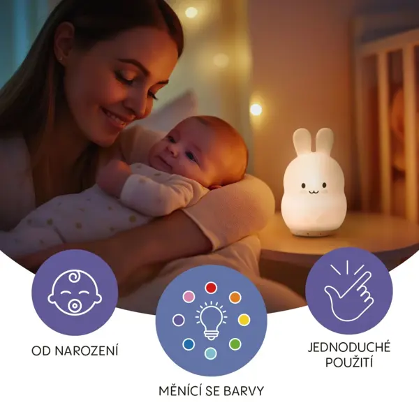 ZOPA SILIKONSKA LED LAMPA VEL.M,RABBIT