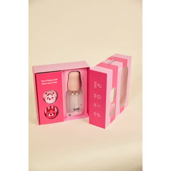 BIBS POKLON SET SPRINKLE DUDE+BOČICA,BLUSH