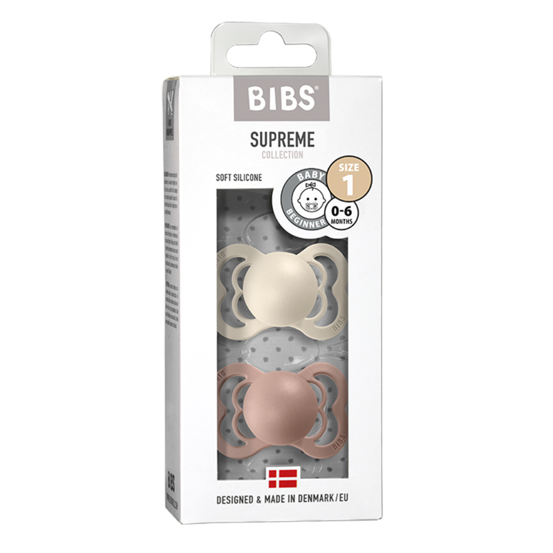 BIBS SUPREME SILICONE BLUSH&IVORY,VELIČINA 2
